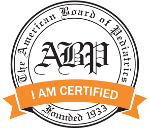 American Board of Pediatrics certified badge
